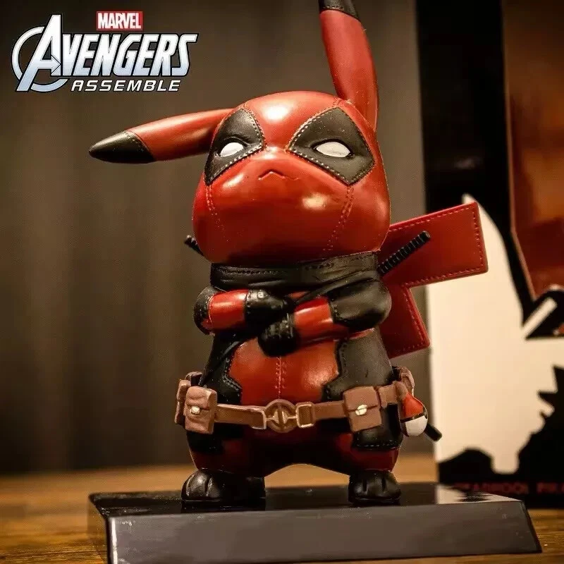 Pokemon Pikachu as Xmen Deadpool Cute Figure Model Dolls Toy Gift Collectable