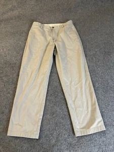 LL Bean klassische Passform Khakis Herren 32 beige gerades Bein flache Vorderseite - Bild 1 von 8