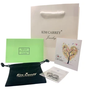 NEU 925 Sterling Silber Ohrringe Herren Damen Sechseckform, Kim Carrey mit Geschenktüte - Bild 1 von 8