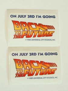 2 Vintage selten Zurück in die Zukunft 1985 Universal Studios Promo Film Aufkleber Neu aus altem Lagerbestand - Bild 1 von 3