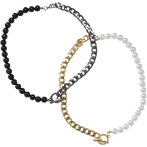 Exchangable Necklace Urban Classics Helped Pearl 2-Pack Interchangeable New - Picture 1 of 14
