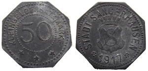 Sangerhausen 50 Pfennig 1917, Zink - Picture 1 of 4