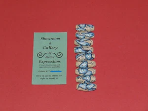 Klew Ovals Bead Set Multi Cane Artisan Polymer Clay By Karen Lewis Lot of 9 NOS - Picture 1 of 14