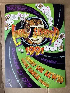 Lynyrd Skynyrd 1991, Jerry Lee Lewis, Steve Earle, artista firmado Randy Tuten - Imagen 1 de 3