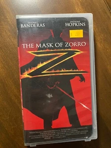 The Mask of Zorro - Antonio Banderas, Anthony Hopkins - VHS Tape Clamshell Case - Picture 1 of 9