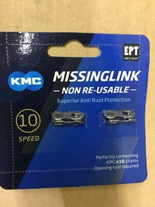 KMC MissingLink 10 Speed Road MTB EPC Non Reusable Silver 2 Pair - Picture 1 of 1