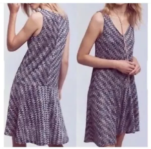 Maeve Anthropologie Midi Dress Westwater Chevron Zig Zag Colour Flare BNWT Small - Picture 1 of 14
