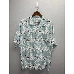 Knightsbridge Button Down Shirt Floral Front Pocket Green Mens Large - Picture 1 of 9