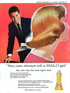 Champú Halo VINTAGE DÉCADA DE 1950 anuncio de revista, Farley Granger - Imagen 1 de 1