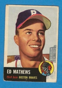 1953 Topps  HOF Eddie Mathews Boston Braves #37 - Picture 1 of 2