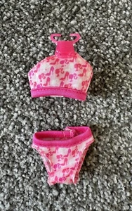 Barbie Pink Bikini Swimsuit 2010 Barbie Logo Print Outfit Replacement Toy - Picture 1 of 11