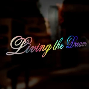 Living The Dream Decal Sticker Oil Slick Holographic Car Van Camper JDM Dub Euro - Picture 1 of 1