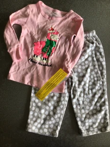 NWT carters Christmas piece pajamas fleece pants knit top long sleeve 18m sheep - Picture 1 of 1