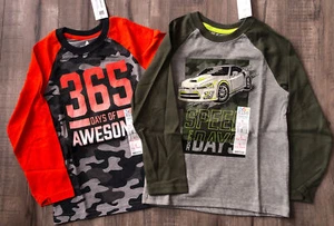 Garanimals 365 Kids Boys (5) Long Sleeve T-shirts Camo & Car Assorted - Lot of 2 - Picture 1 of 8