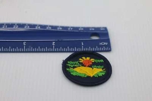 Vintage Girl Guides Scouts Blue sun flower Patch Badge Canada Canadian - Picture 1 of 1