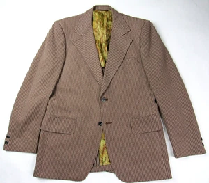Vtg 1973 Date Crazy Knit Polyester Leisure Jacket Sport Coat Blazer Sz 40 L 70s - Picture 1 of 13