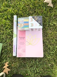 Pink Gratitude Journal Notebook Diary With 24 Gel Pens Set - Picture 1 of 9
