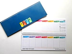 Tischkalender 2026 DATAline Kalender BRUNNEN 772 Querterminbuch modern Wire O - Bild 1 von 7