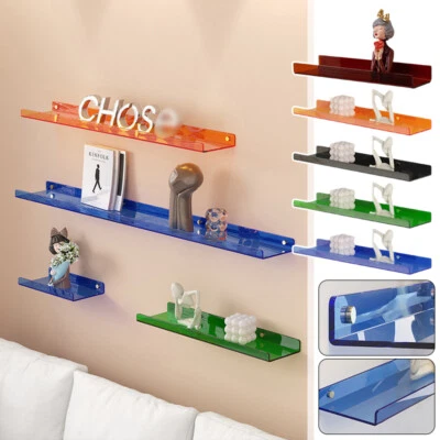 Acrylic Shelf for Wall Storage Floating Bookshelves Display Vinyl Record Holder - Image 1 of 4