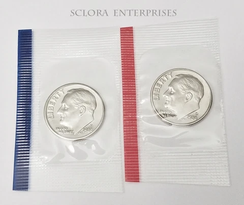 1986 P & D Roosevelt Dime Set (2 Coins) *MINT CELLO* *FREE SHIPPING* Cover