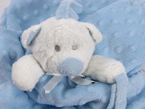 Mantas y y más allá Azul Minky Dot Blanco Oso Seguridad Lovey Porta Chupetes - Imagen 1 de 4