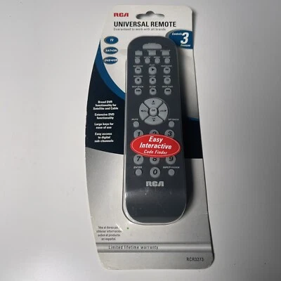 RCA Remote Control RCR3273 Universal 3 device Lg Keys TV DVD VCR - Image 1 of 4