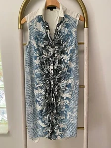 Alexander Wang 100% Silk Summer Lightweight Floral Sleeveless Shirt Dress Size 6 - Picture 1 of 9