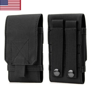 Military Molle Cell Phone Pouch Holster Belt Holder Phone Case Waist Pack Bag - Picture 1 of 11