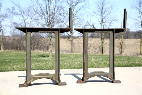 Antique Cast Iron Table Legs industrial workbench desk kitchen island salvage Cover