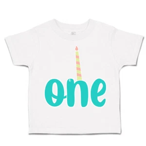 Toddler T-Shirt 1 Candles First Birthday Cotton Celebrate Boy & Girl Clothes - Picture 1 of 18