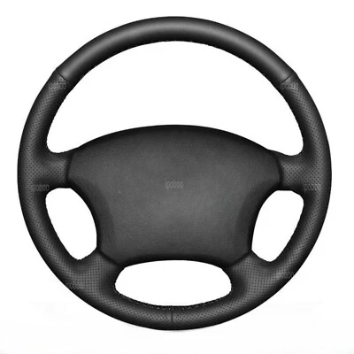 Car Steering Wheel Wrap For Toyota Tacoma 2005-11 Black Perforated Leather Cover - Image 1 of 4
