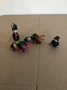 Lot (4) Vintage Chimney Sweep Christmas Tree Ornaments Decorations MAKE OFFER! - Picture 1 of 7