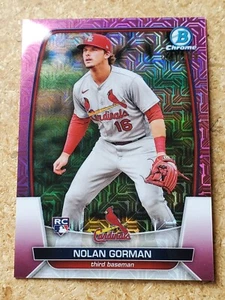 Nolan Gorman 2023 Bowman Chrome Mojo Rookie Pink Parallel Refractor #021/199 RC - Picture 1 of 2
