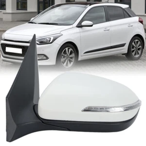 Left N/S Side Wing Mirror For Hyundai i20 MK2 2015-2020 Primed White Indicator - Picture 1 of 16