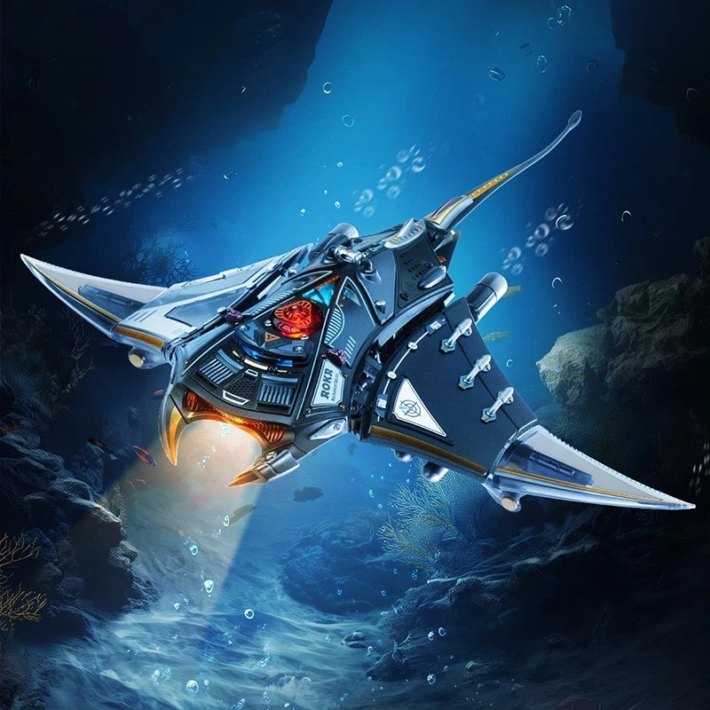 ROKR DIY Manta Ray Puzzle Electric Mechanical Toy Mech 3D Puzzle ABS Model - Image 1 of 4