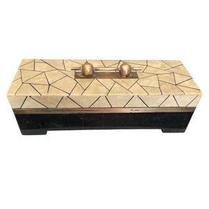 Maitland-Smith Large Stone Box Felt Interior Copper Handle - Picture 1 of 9