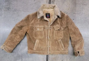Vintage Grande-Bay braune Wildleder Leder Fell Cowboy Western Jacke Gr. 46 - Bild 1 von 11