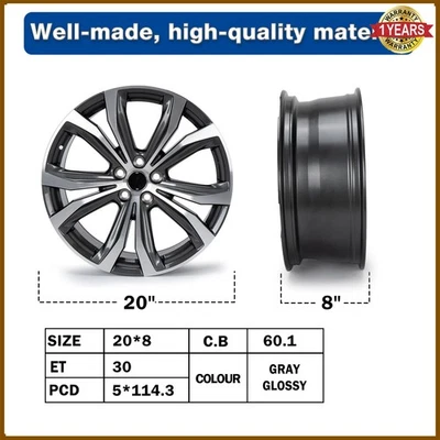 20''x8'' Wheel Rim For 19-23 Lexus RX300 12-23 RX350 12-21 RX450h Wheel Rim US - Image 1 of 4