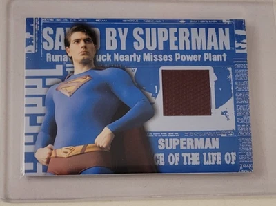 2006 SUPERMAN RETURNS Brandon Routh SUPERMANS CAPE COSTUME WORN CARD NM/MT Topps - Image 1 of 4