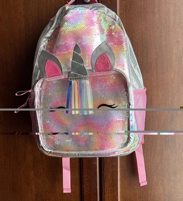 Cat & Jack 16» Flip блестки розовый единорог рюкзак детский новый с Ярлыками новый Быстрая бесплатная доставка - Изображение 1 из 4