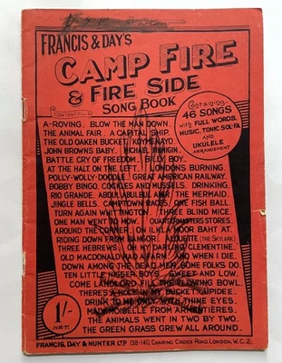 Camp Fire and Fireside Song Book Clementine Alouette Bobby Bingo words + music g - Image 1 of 4