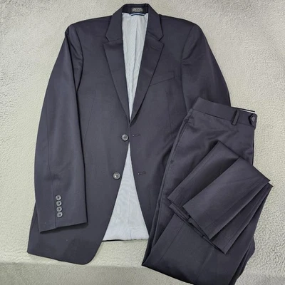 Tommy Hilfiger Suit Mens 38 Long Navy Blue Wool 2 Piece Jacket Pants 34x36 - Image 1 of 4