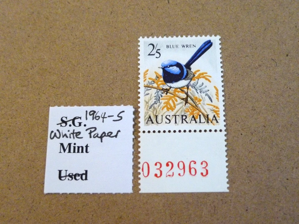 AUSTRALIA 1964-5 BIRDS 2'5d WHITE PAPER UMM - Image 1 of 1