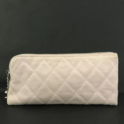 EGA 香奈儿 CC 标志小饰品绗缝帆布化妆袋包粉色/9BL0018 — 第 1/4 张图片