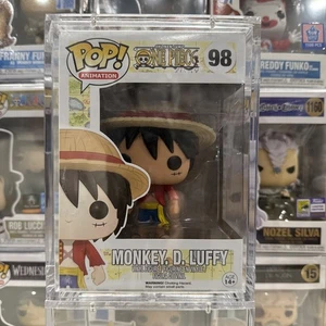Funko Pop! One Piece - Monkey D. Luffy #98 2016 OG Glossy Hair -Tiny Window Ding - Picture 1 of 10