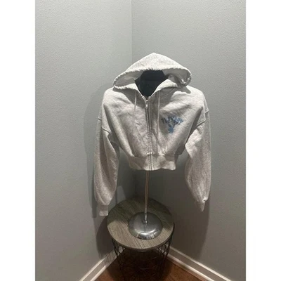 Playboy Sports Club Cropped Hoodie Gray Small - Image 1 of 3