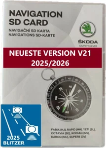 SKODA KARTA SD V21 MIB2 EUROPA 32GB OCTAVIA SUPERB YETI KODIAQ 2025/2026 - Zdjęcie 1 z 5