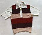 Vintage 1960er 70er Jahre Herren gestricktes Poloshirt Shirt