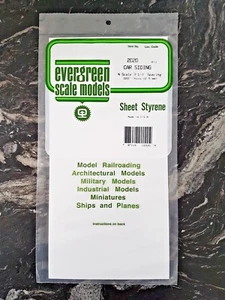 EVERGREEN  1/160 N SCALE CAR SIDING 3-1/4" SPACING STYRENE SHEET ITEM 2020 F/S - Picture 1 of 2