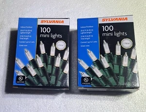 SYLVANIA Clear 100 Mini Christmas String Lights Indoor/Outdoor Lot of 2 - Picture 1 of 2